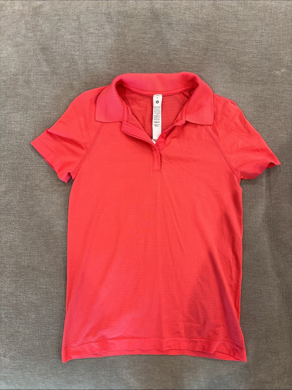 lululemon athletica Coral Pink Short Sleeve Polo
